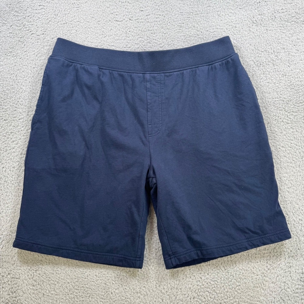 DudeRobe Mens Navy Blue Terry Lined Lounge Shorts Size‎ L/XL